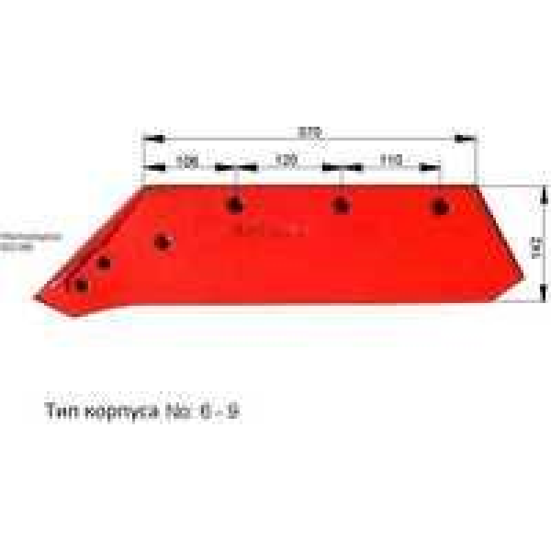 Леміш плуга правий 16” 4 отв. Kverneland Nr.6-9 ППО-4-40, ППО-8-40 26-073004K KK073004 073004 кований Україна