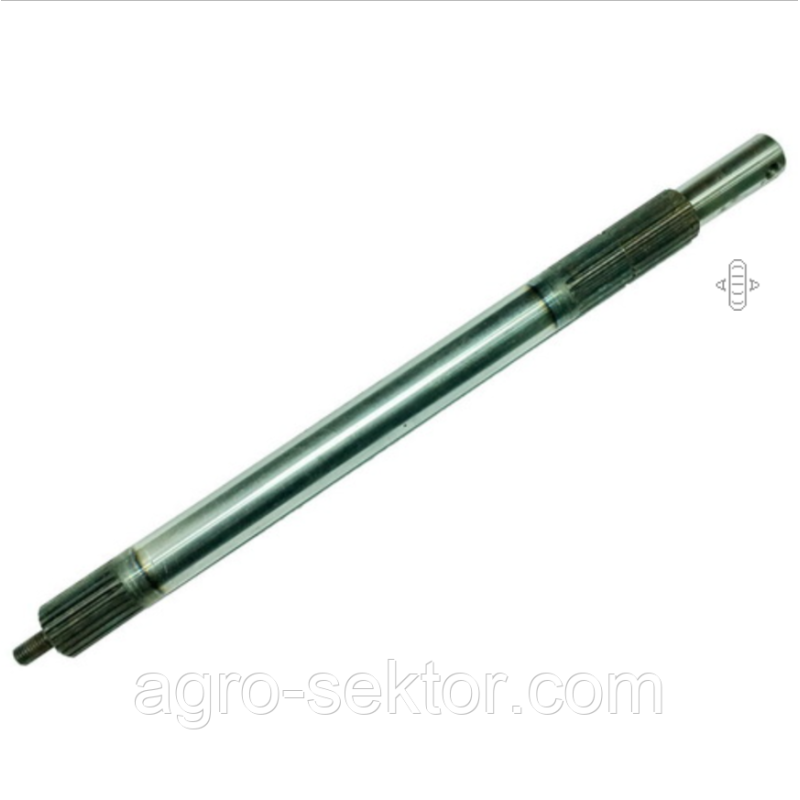 Вал головного редуктора 545x35,1 мм 21 шліц прес підбирача John Deere E38908 Е38908 38908