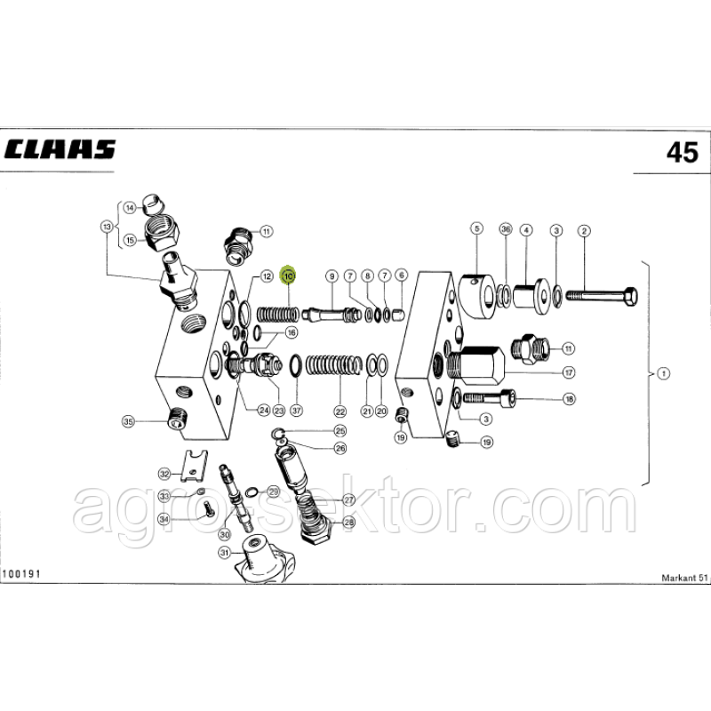Пружина клапана тюкошвирялки на прес-підбирач Claas Markant 633171.01 Пружина клапана тюкошвирялки на прес-підбирач Claas Markant 633171.01