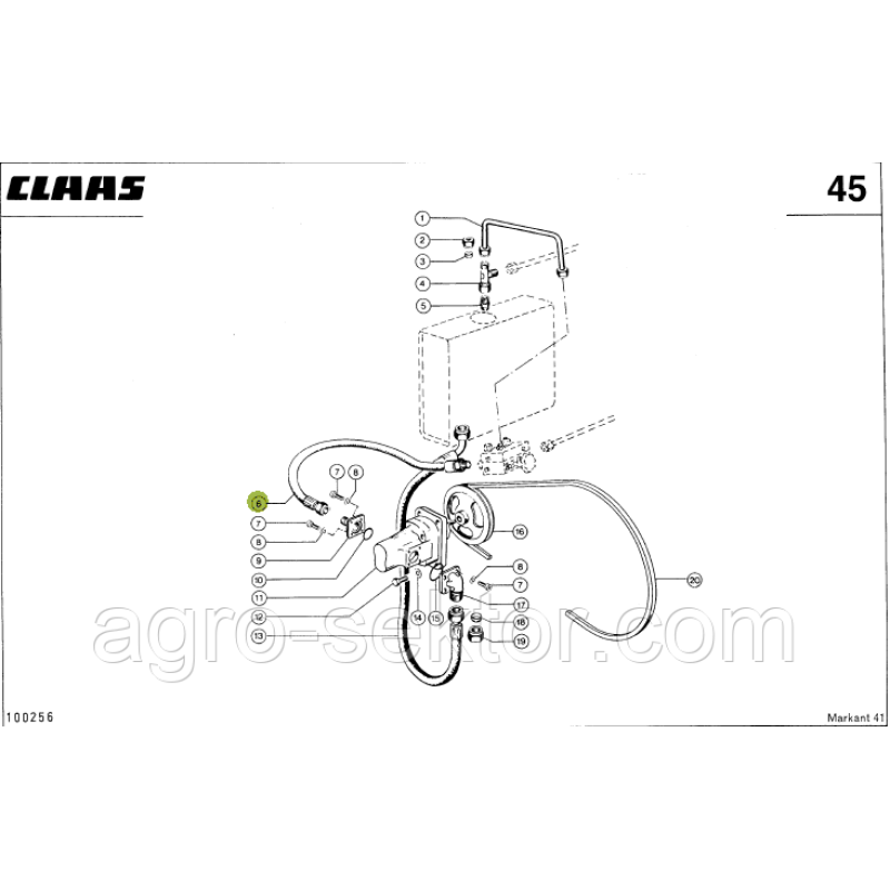 Шланг тюкошвирялки на прес-підбирач Claas Markant 672577 Шланг тюкошвирялки на прес-підбирач Claas Markant 672577