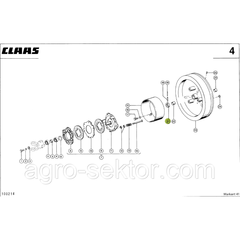 Кільце маховика упорне на прес-підбирач Claas Markant 808188