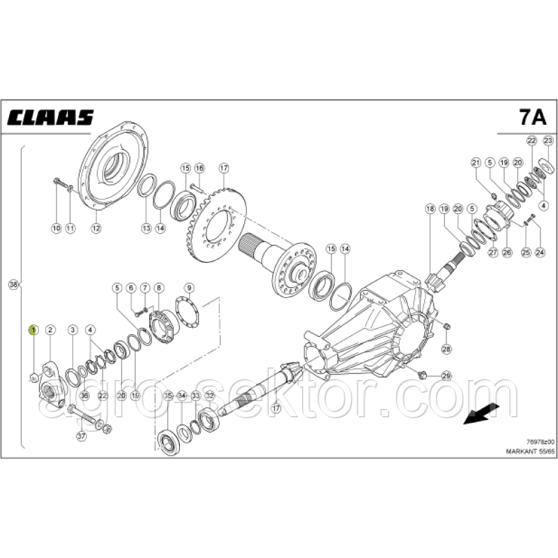 Втулка зрізного болта на прес-підбирач Claas Markant 810709.0