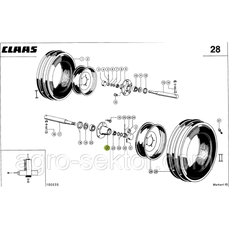 Ступиця колеса опорного на прес-підбирач Claas Markant 813192.02
