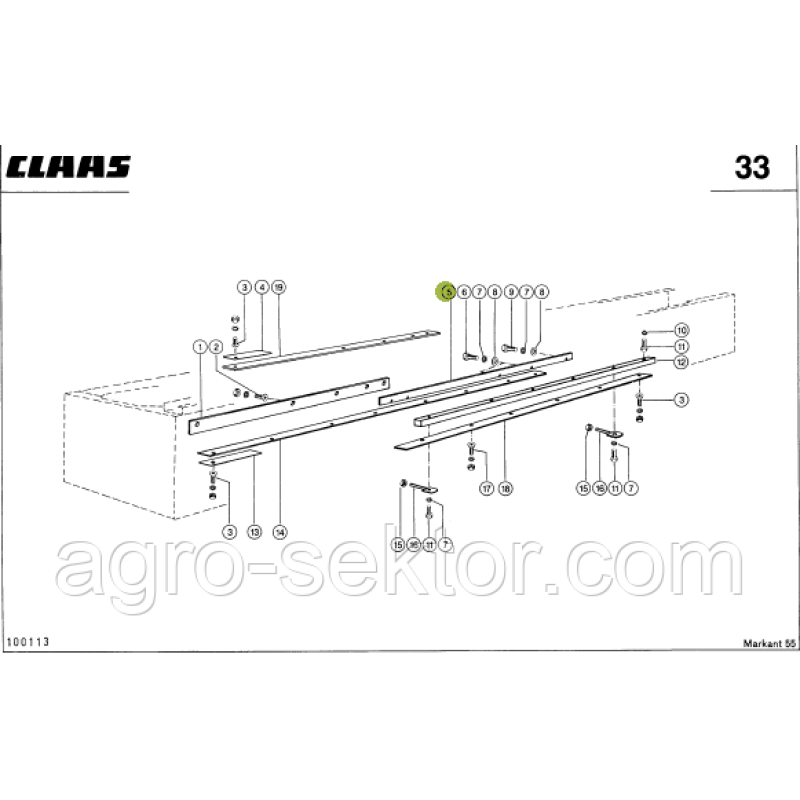 Шина поршня направляюща на прес-підбирач Claas Markant 813265.01