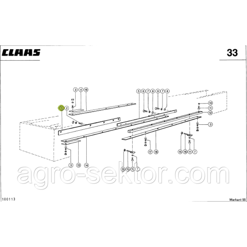 Шина поршня направляюща на прес-підбирач Claas Markant 813267.01 Шина поршня направляюща на прес-підбирач Claas Markant 813267.01