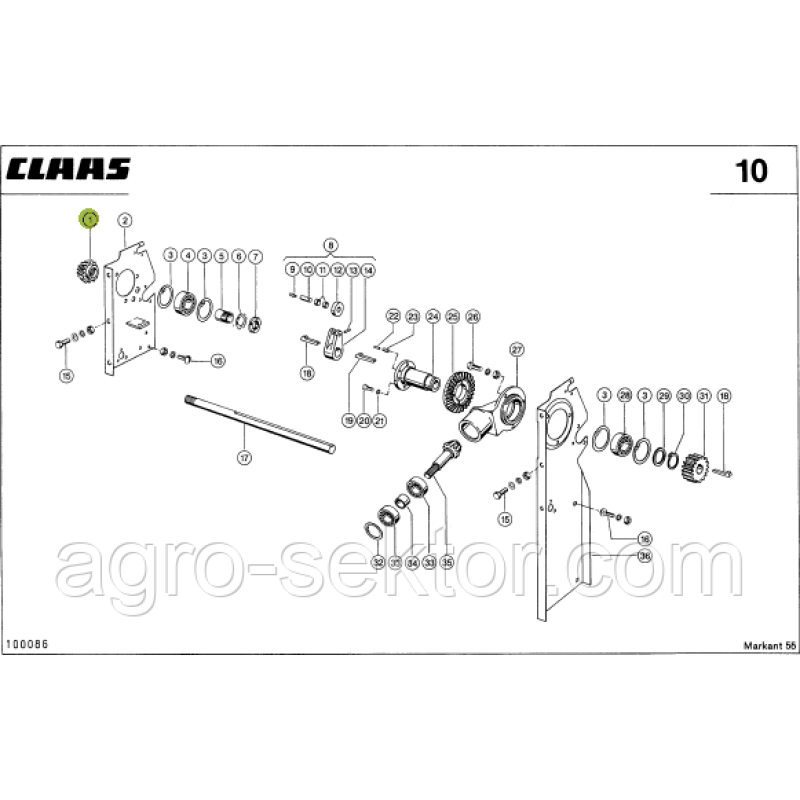Шестерня приводу подающого механізму на прес-підбирач Claas Markant 813527.01