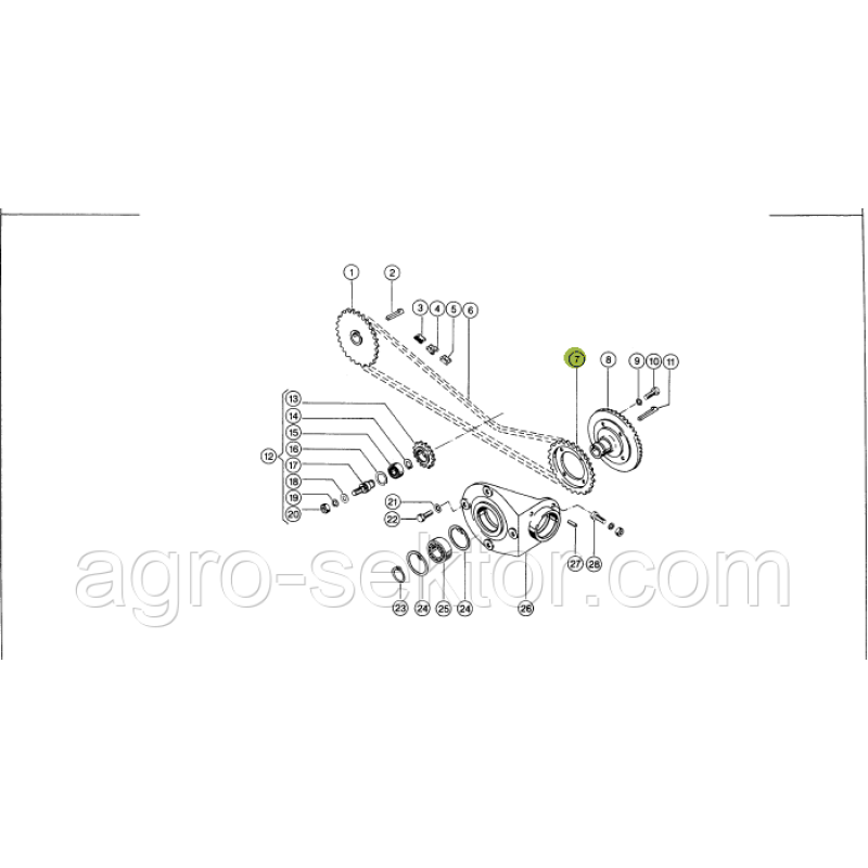 Зірочка приводу подающого механізму на прес-підбирач Claas Markant 813562.00 Зірочка приводу подающого механізму на прес-підбирач Claas Markant 813562.00