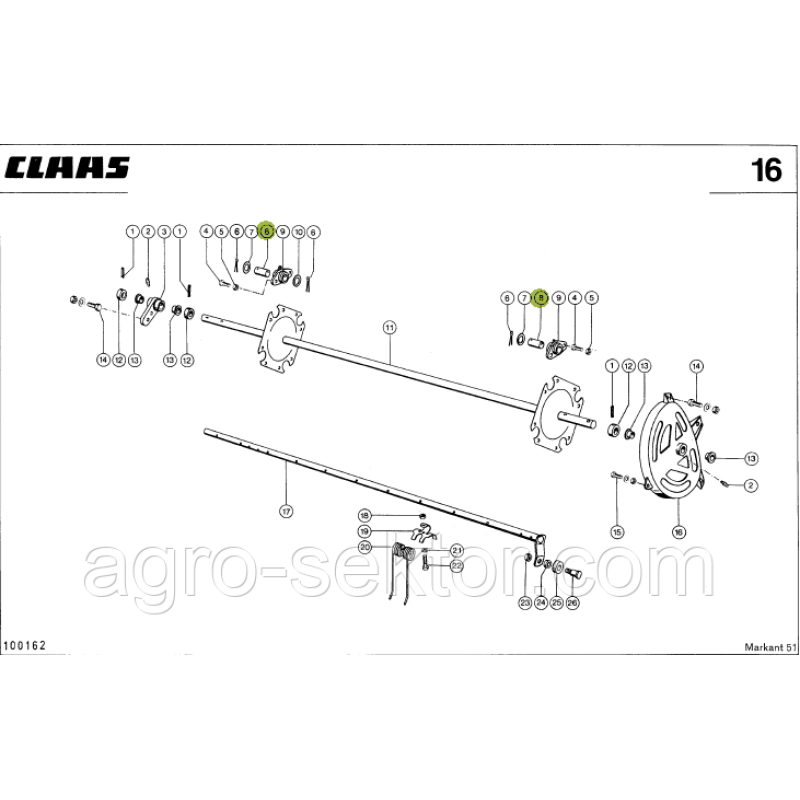 Втулка граблін на прес-підбирач Claas Markant 818049.01
