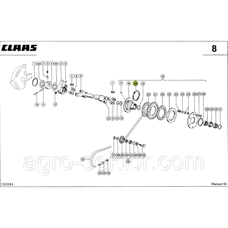 Сальник ступиці підбирача на прес-підбирач Claas Markant 819809.01