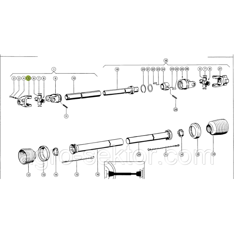 Гук карданого вала на прес-підбирач Claas Markant 941657.01 Гук карданого вала на прес-підбирач Claas Markant 941657.01