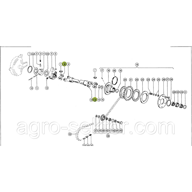 Кристовина приводу підбирача на прес-підбирач Claas Markant 972580.01