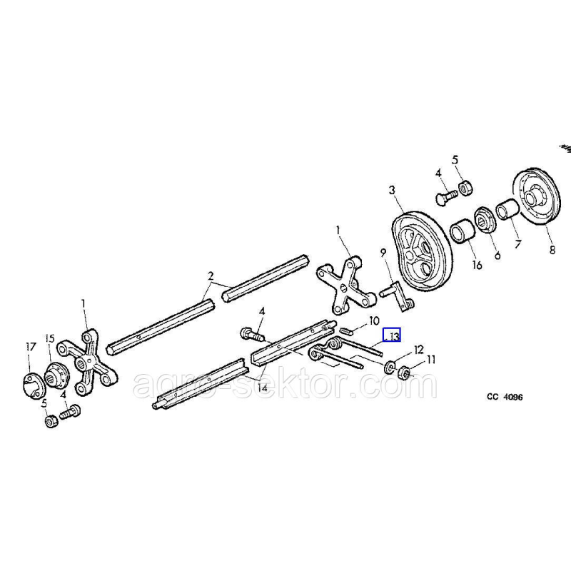 Бол з гайкою М8*30 пальця пружинного підбирач John Deere 03H1500 Бол з гайкою М8*30 пальця пружинного підбирач John Deere 03H1500
