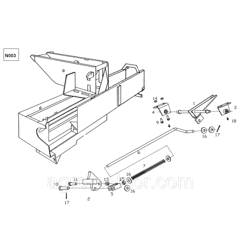 Пружина захисту голок на прес-підбирач Famarol 8245-511-005-422 5511/005-42 8245511005422 5511/005-03-002 551100503002 551100542