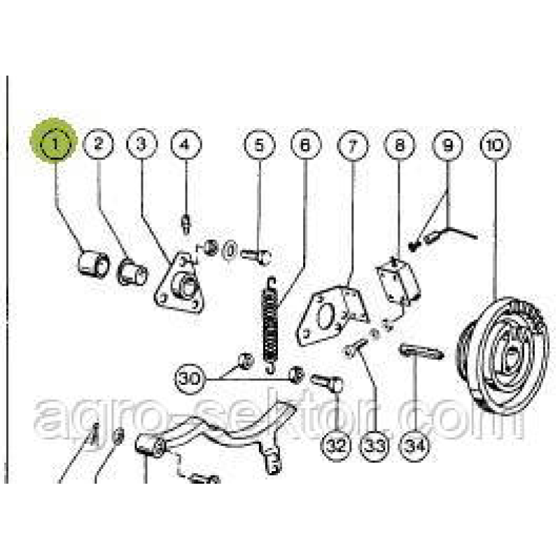 Втулка розпірна тефлонова на прес-підбирач Claas Markant, 48,3X5X50, 8082701
