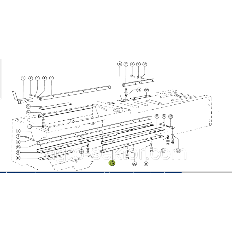 Шина поршня направляюча 870 мм на прес-підбирач Claas Markant 40 41 811575 811575.0 8115750 0008115750
