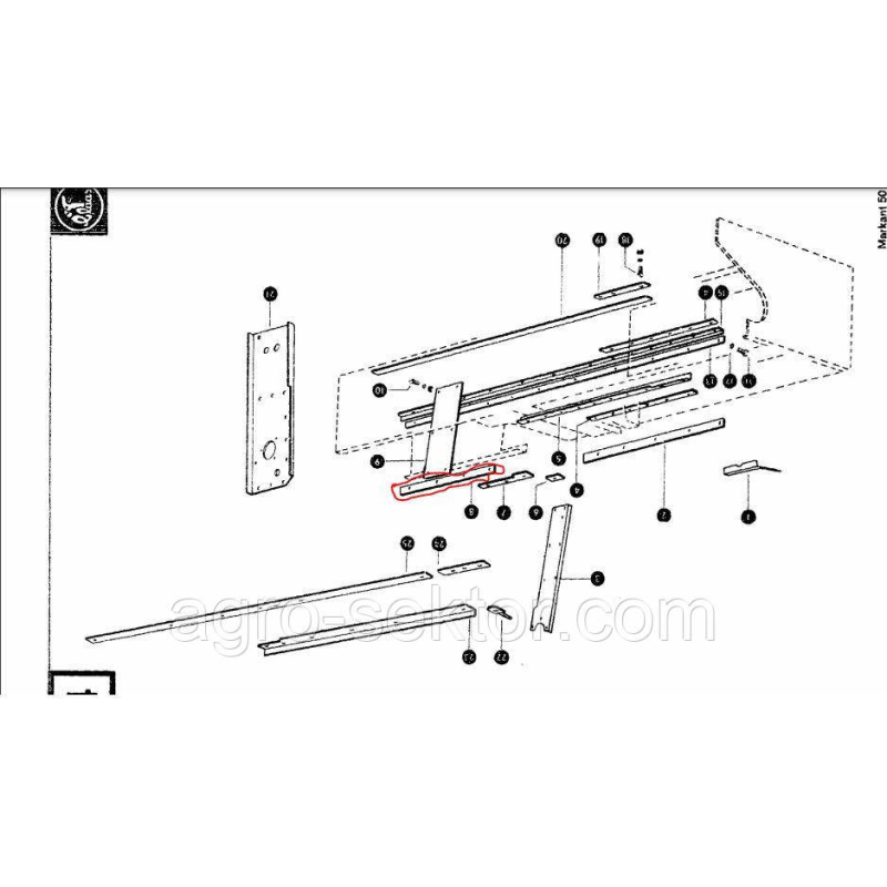 Бігова доріжка 390 мм 4 отвори М10 Claas Markant 50 807899, 807899.0, 000807899.0, 000807899