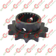 Зірочка привідна шліцьова на вал редуктора Z=12 на прес підбирач John Deere E19123