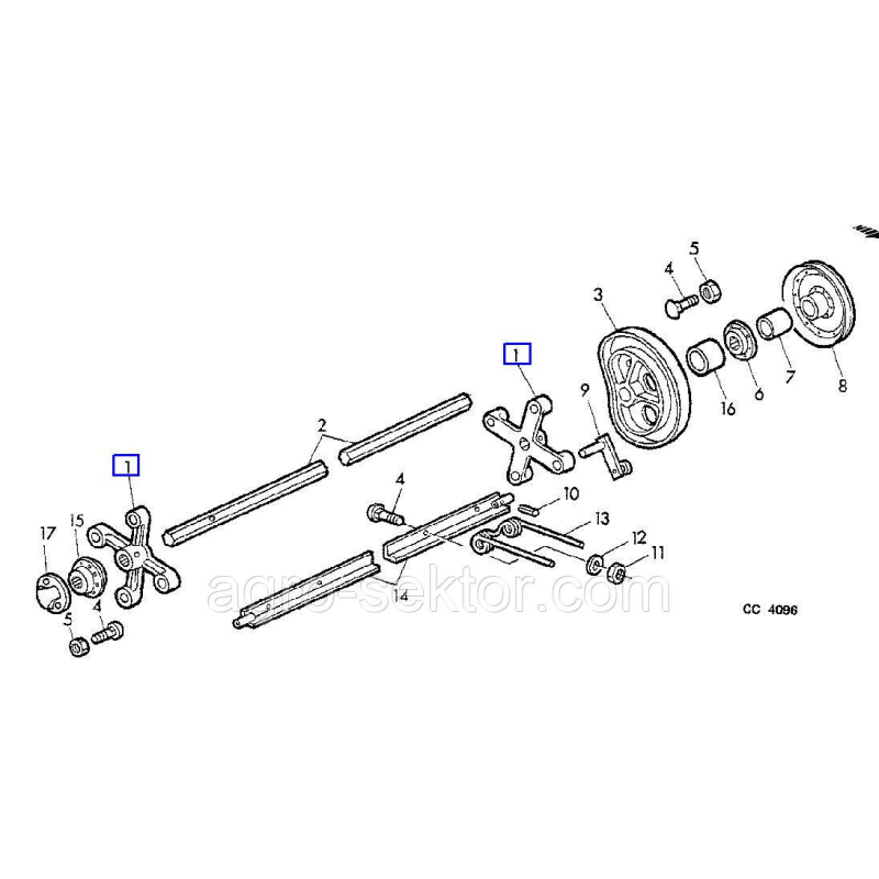 Хрестовина підбирача John Deere 332 336