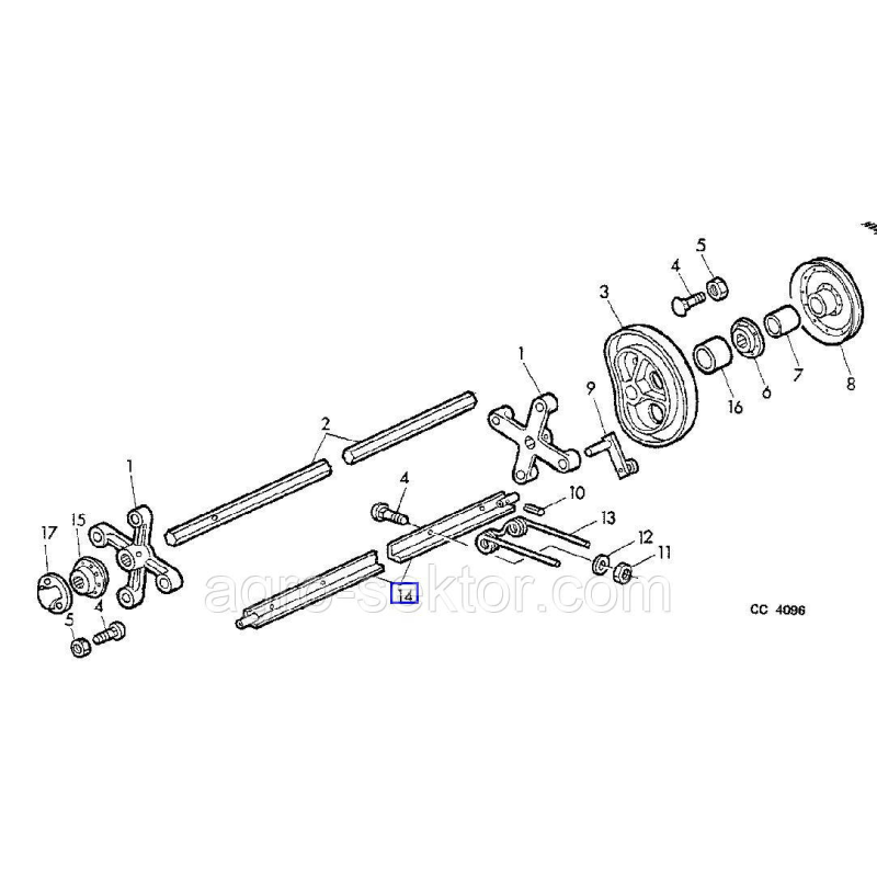 Планка кріплення граблин John Deere 332 336 346 Планка кріплення граблин John Deere 332 336 346