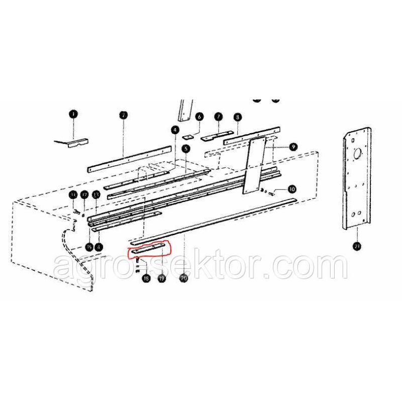 Шина поршня направляюча 193 мм на прес-підбирач Claas Markant 50  808714