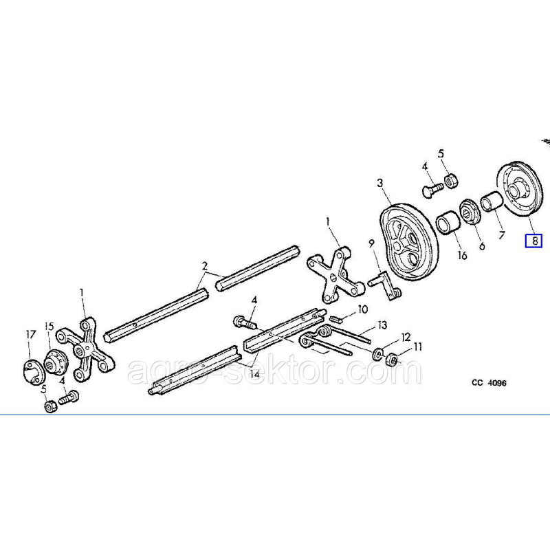 Шків приводу підбирача John Deere 332, 336, 346, 348 Шків приводу підбирача John Deere 332, 336, 346, 348