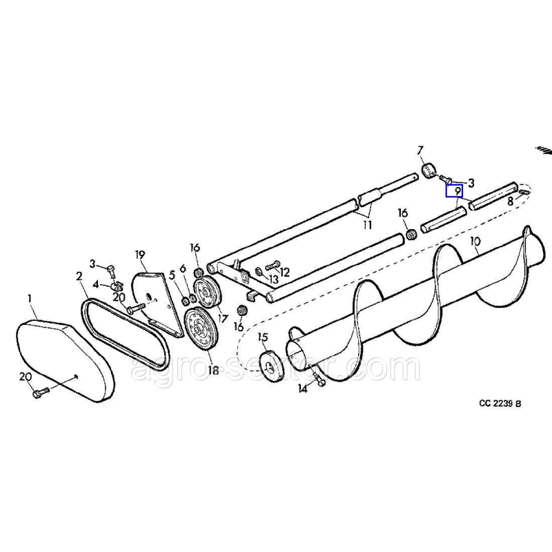 Вал шнека John Deere 332 336 Вал шнека John Deere 332 336