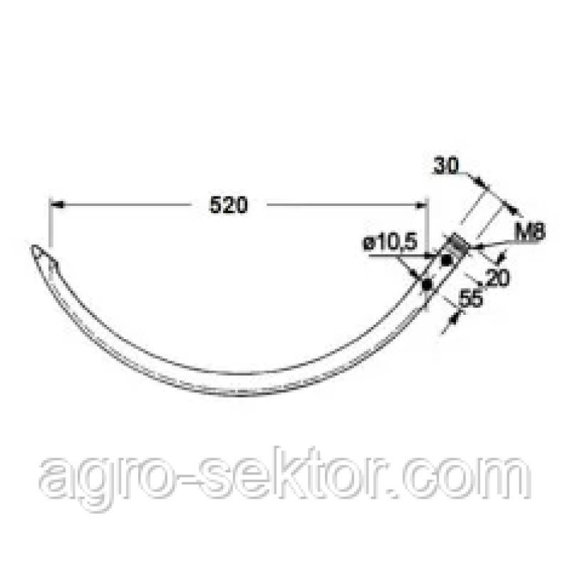 Голка алюмінієва 520мм на прес-підбирач Deutz-Fahr HD320 400 440 460 06573024 2023070751.00 59.074A 06573024A 0658189 Голка алюмінієва 520мм на прес-підбирач Deutz-Fahr HD320 400 440 460 06573024 2023070751.00 59.074A 06573024A 0658189