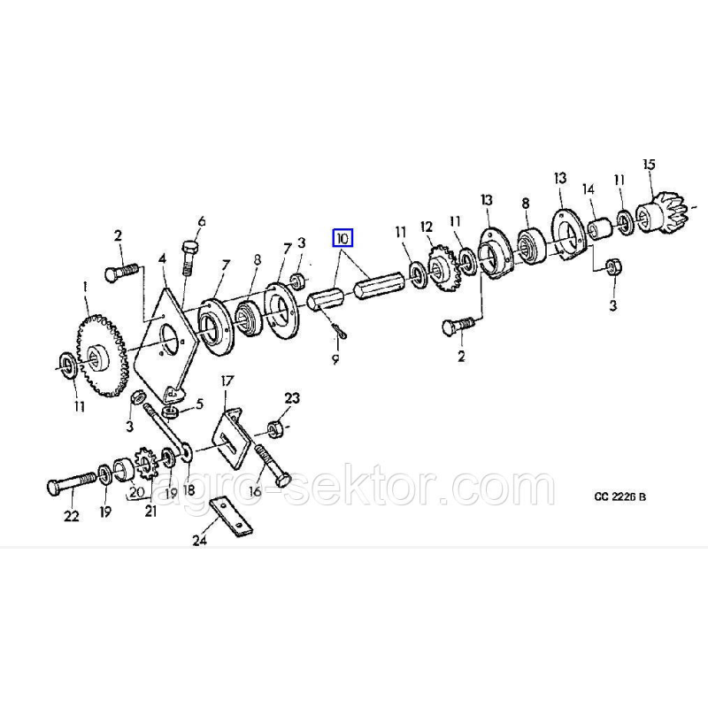 Вал шестигранний John Deere