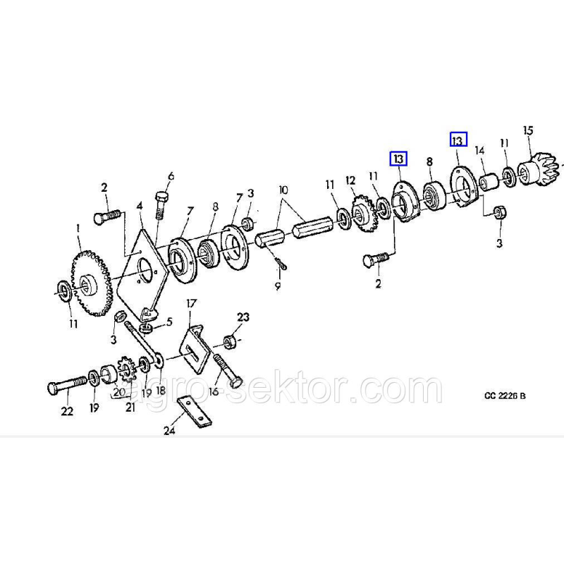 Корпус підшипника на преспідбирач на преспідбирач John Deere Е56229