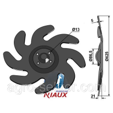 Диск правий ТД Väderstad (Вадерштад) ТД Väderstad (Вадерштад) Ø Діаметр 430мм Товщина 5мм Ø отвору ступиці 12,5 мм для TD 300 /