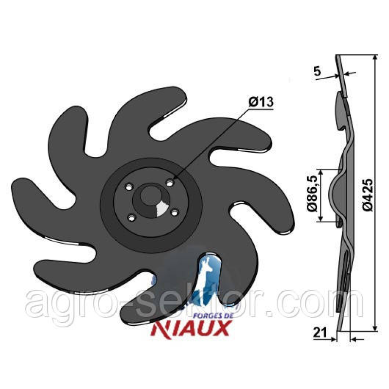 Диск правий ТД Väderstad (Вадерштад) ТД Väderstad (Вадерштад) Ø Діаметр 430мм Товщина 5мм Ø отвору ступиці 12,5 мм для TD 300 / Диск правий ТД Väderstad (Вадерштад) ТД Väderstad (Вадерштад) Ø Діаметр 430мм Товщина 5мм Ø отвору ступиці 12,5 мм для TD 300 /